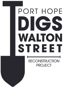 Port Hope Digs Walton Street Reconstruction Project Wordmark