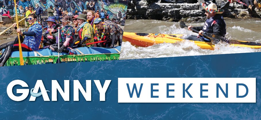 Craft crazy craft and a kayak with Ganny Weekend wordmark