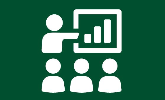 Icon of a person making a presentation to a group