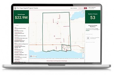 Laptop with capitol tool on screen