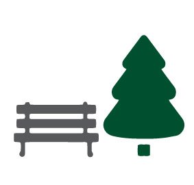 Icon of a tree and bench