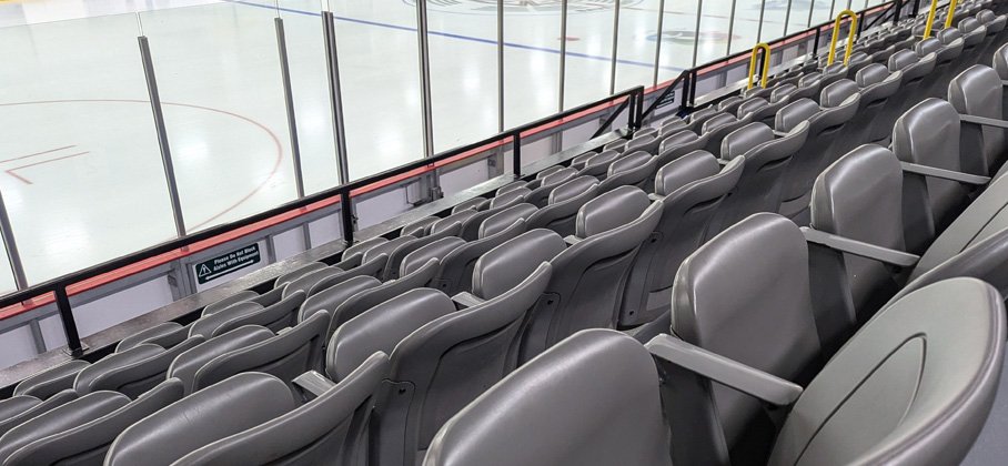 Back of seats in the Jack Burger Sports Complex