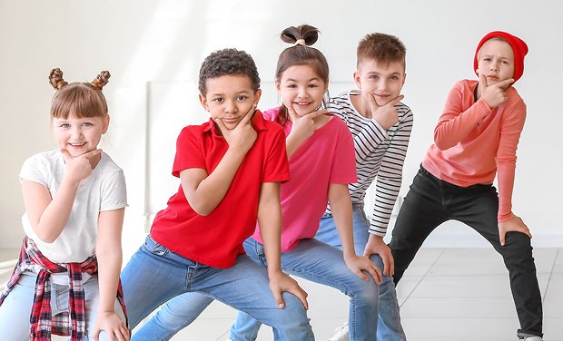 Group of friends posing after a dance