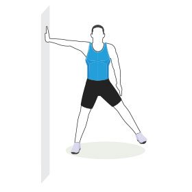 Instructional illustration of man doing a standing leg lifts