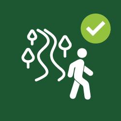 clip art of person walking on trail in forest