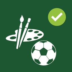 Icon of paint set and soccer ball