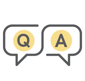 Question and answer chat bubble icon