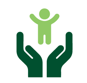 Icon of hands and a child
