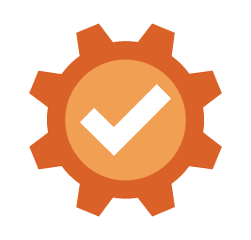 Icon of a gear with checkmark